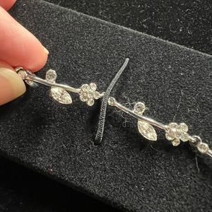 Delicate floral CZ bracelet NIB